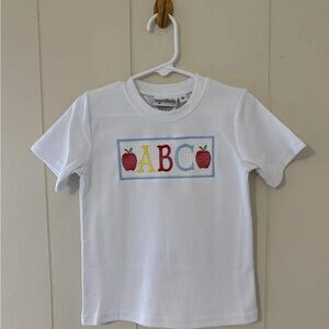 White ABC Tee - Embroidered Shirt